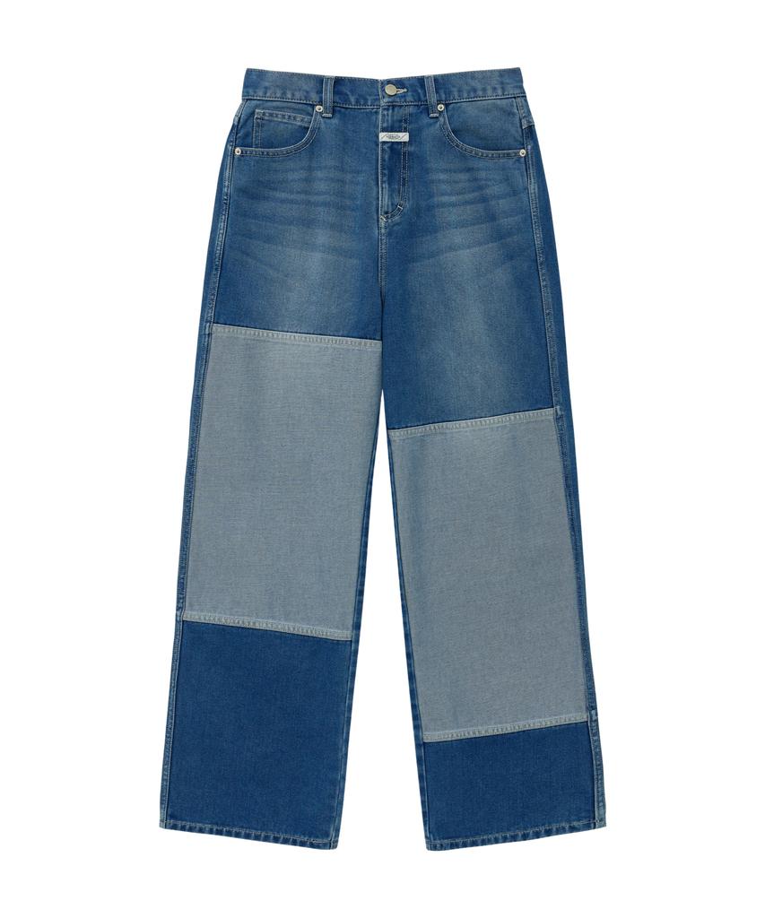 Malittepeulangsowajeobeo M Patch Work Denim Pants Blue