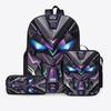 Mecha Printed Cartoon Backpack Teen Student School Bag Lightweight Computer Backpack Three-Piece School Bag Middle And High School