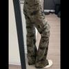 Women's Retro Camouflage Multi-Pocket Wide-Leg Work Pants