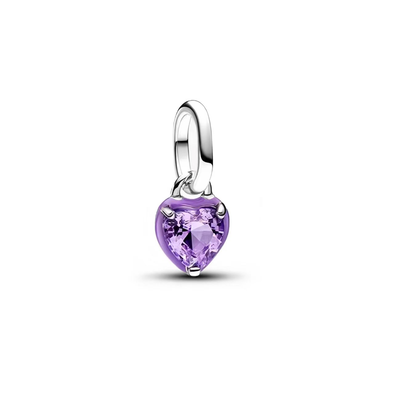 

Romantic 925 Silver Purple Green Pink Chakra Heart Mini Dangle Charm Fit Me Bracelet DIY Women Jewelry фиолетовый