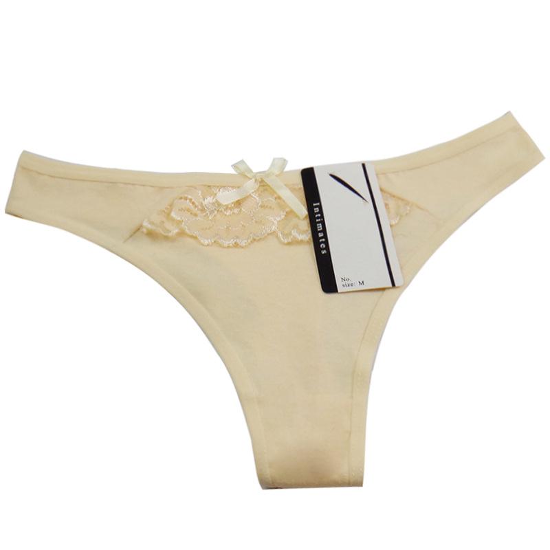 Tanga de encaje sexi, bragas de algodón para mujer, conjunto de bragas en Tanga, calzoncillos para mujer, ropa interior para niñas, 6 unids/lote