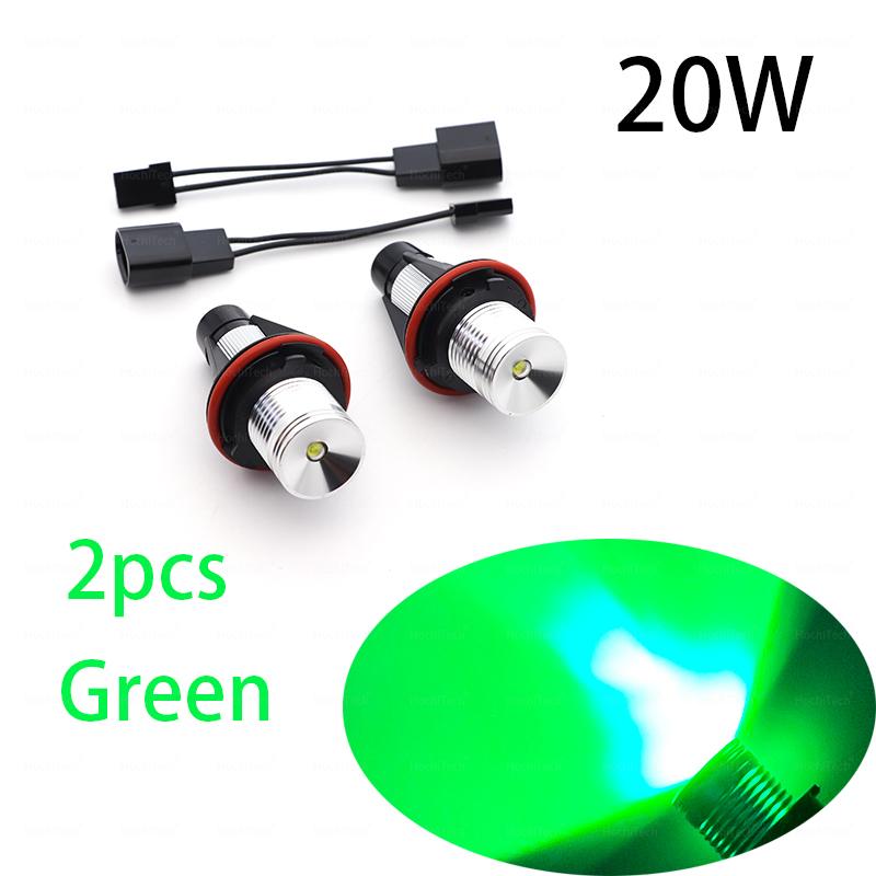 For BMW E87 E39 M5 E60 E61 E63 E64 M6 E65 E66 E83 X3 E53 X5 2000-2008 White Bright 20W LED Angel Eyes Marker Lights Bulbs Lamp