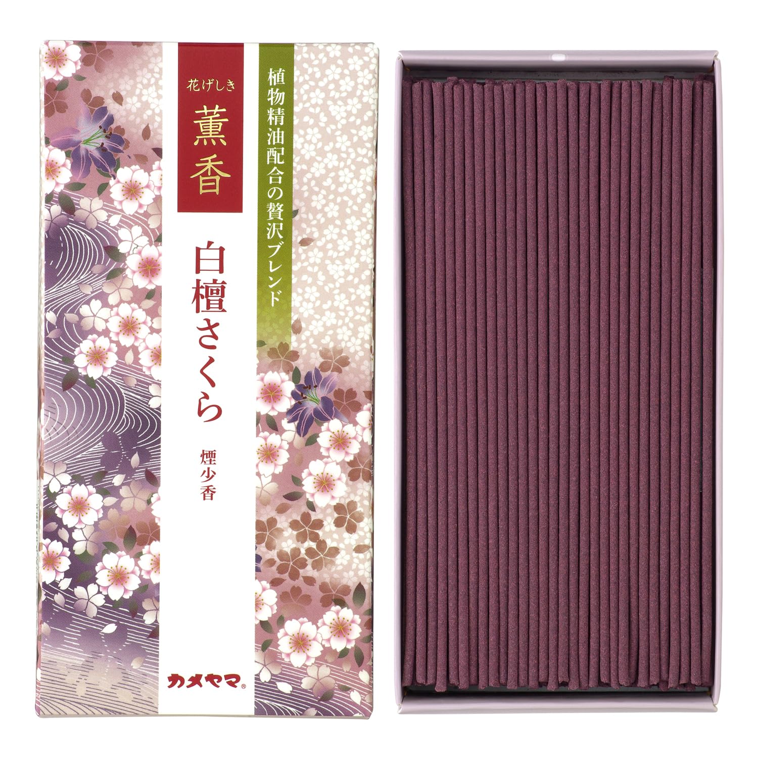 Kameyama Hanageshiki Sandalwood Cherry 100g 220 Low Incense, & Blossom, Approx. (Approx. sticks), Smoke. фиолетовый