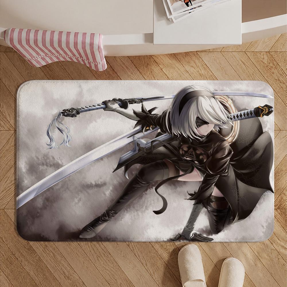 Game-NieR AutomataS Floor Mat Soft Non-Slip Bath Mat, Bedside Carpet, Absorbent Doormat for Home