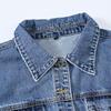 ZIMOXUAN Nuovo arrivo primavera e autunno da donna, giacca di jeans blu vintage a vita alta, elegante giacca corta da cowboy