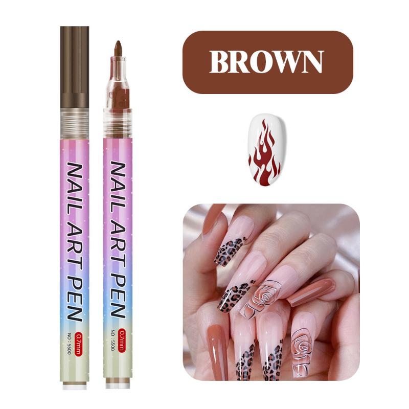 

1/12Pc 3D Effect Nail Art Graffiti Pen Nail Tools DIY Colorful Nail Art Graffiti Pen Nail DIY Quick-drying Dot Flowers Liner Pen