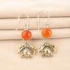 Natural Carnelian Gemstone 925 Sterling Silver Fashionable Handmade Earrings 2" EE-154-21