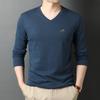 Spring New Cotton Sweetheart V-neck Long-sleeved T-shirt Men's Fashion Korean Style Casual Loose Men's Bottoming Shirt