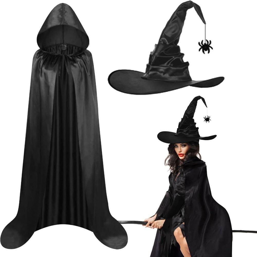 Bat Hat Grim Reaper Cloak Party Props Witch's Cloak Halloween Cosplay Hooded Cape  Halloween Party