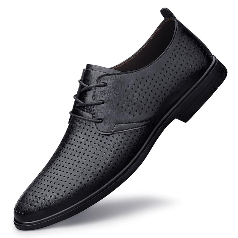 Handmade Casual Leather Business Shoes Mens Formal Oxford Office Shoes Fashion Lace-up Casual Flat Designer Shoes