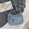 Denim Bag Multi-zipper Retro Crossbody Bag Middle-aged Mother Bag