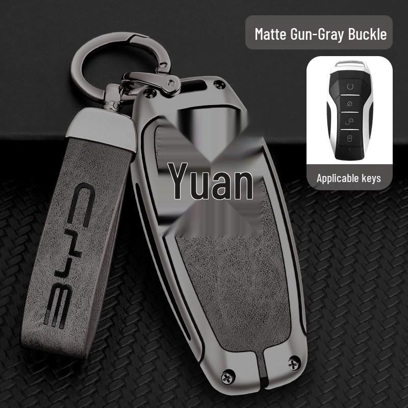 BYD Key Case Metal Shell: Anti-Lost Protection for Song PRO, Han, Tang, Song PLUS, Song MAX, Qin PRO Models.