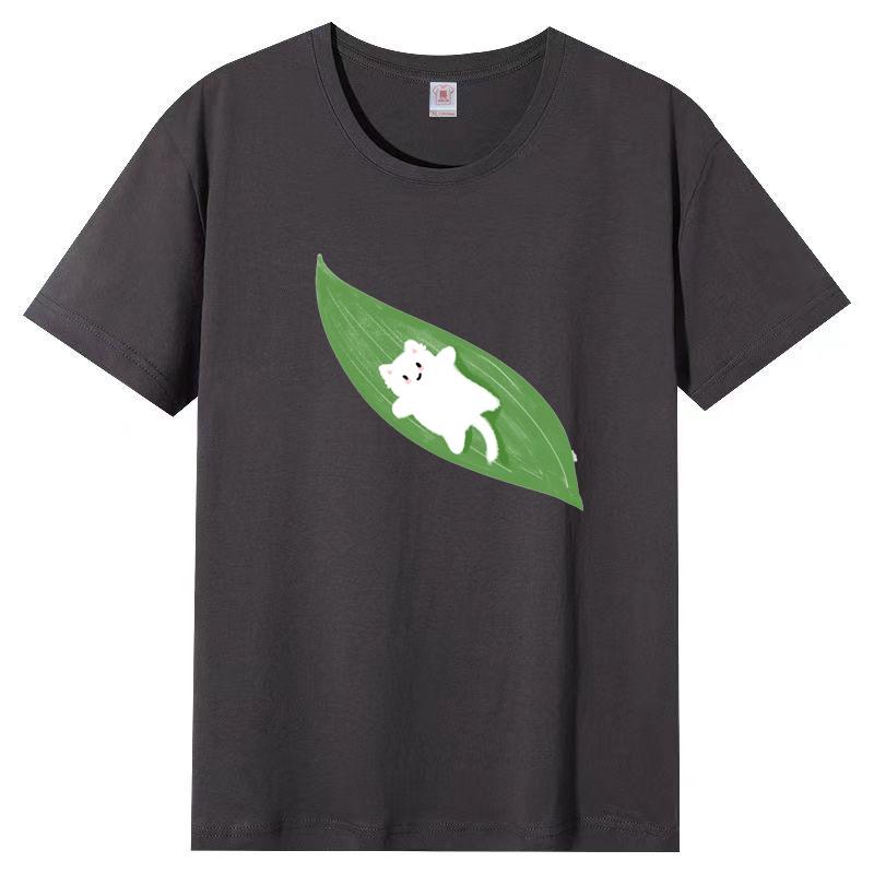 Damen Sommer Beliebtes Kurzarm-T-Shirt Baumwolle Atmungsaktiv Lockeres Oberteil Bedrucktes T-Shirt Lässig