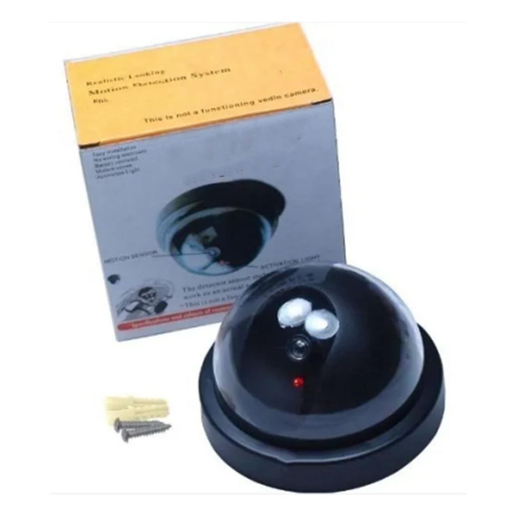 2 Pcs Dummy Security Camera Red LED Light Flashes Fake Dome Camera for Home Businesses Indoor