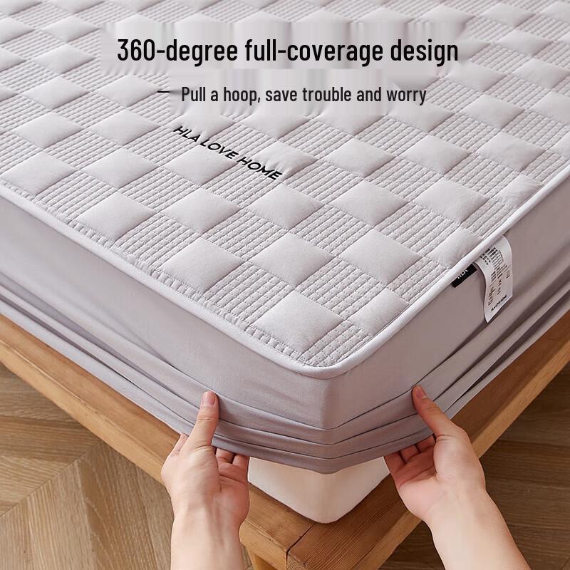HLA Home Embroidered Quilted Fitted Sheet