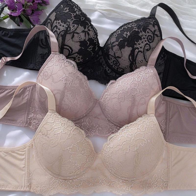 Dámská sexy krajková push-up podprsenka s kosticemi, plné košíčky, nastavitelná