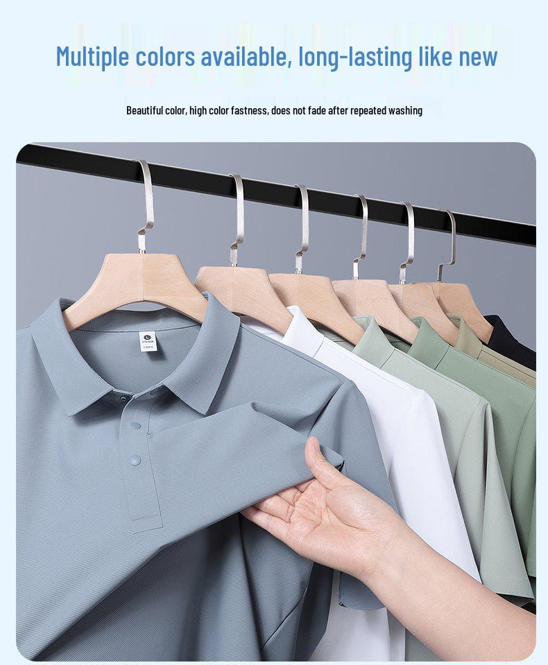 Summer Men's Ice Silk Short-Sleeve Round Neck T-shirt - Lightweight Casual Sports Top