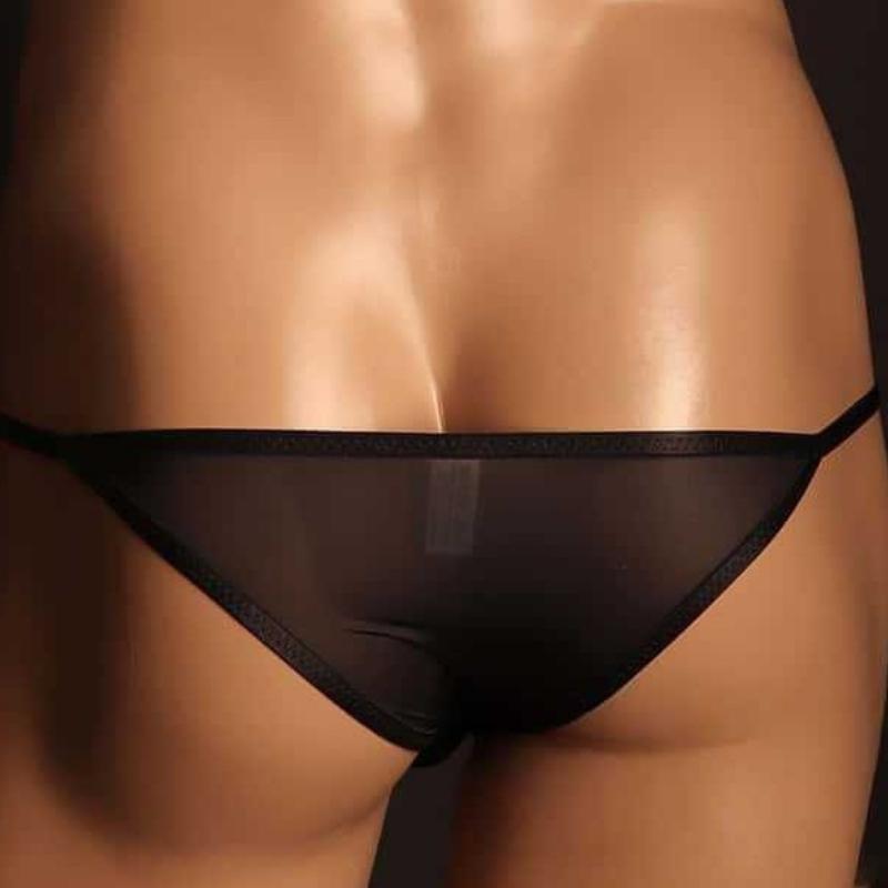 Men Ice Silk Underwear Sexy Elephant Trunk Underpants Low Rise G-Strings Mini Briefs Elastic Breathable Thongs Micro Lingerie