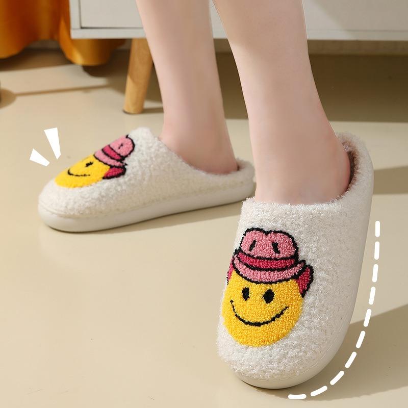 Denim cartoon cotton slippers women's autumn and winter indoor non-slip home plush slippers home