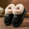 Bag heel cotton slippers, women's thick-soled velvet thickened winter cold-proof and warm cotton shoes, simple and versatile snow boots