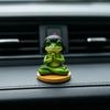Meditation Frog Figurine, Bob Haircut Resin Frog Statue, Sitting Animal Sculpture Decoration for Yoga Room, Home, Office