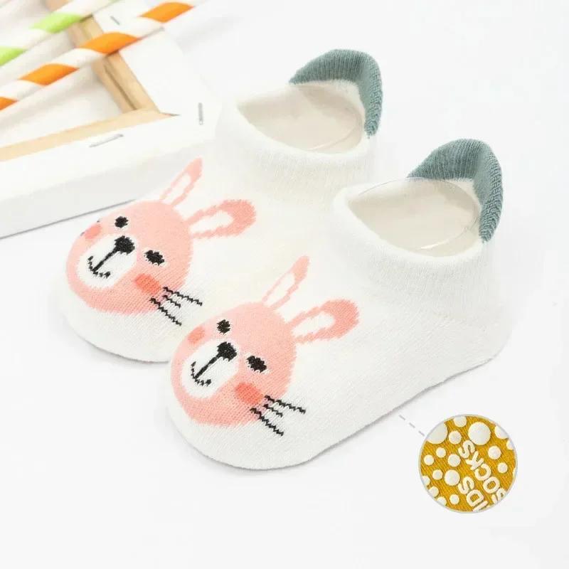 New Winter Spring Anti Slip Baby Socks Cute Cartoon Animal Letter Print Toddler Kids Floor Sock Rubber Soles Baby Boy Girl Socks