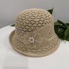 Adjustable Hollowed-Out Sun Hat Floral Decoration Fisherman Hat Rolled-Brim Hat  Casual Streetwear