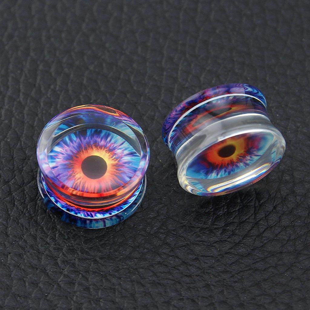Transparent Acrylic Purple Eyeball Ear Gauges - Personality Punk Piercing Jewelry