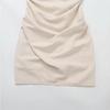 Europäischer Stil Herbst 2025 Plissiertes Bandeau Leinenmischung Kurzes Kleid