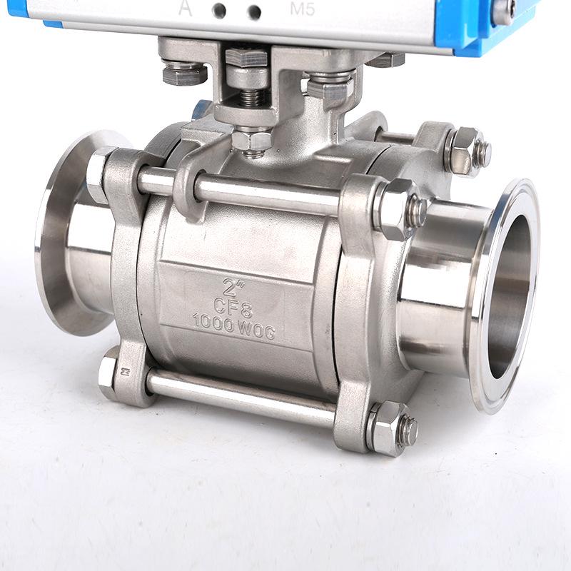 304 Stainless Steel Pneumatic Ball Valve with Quick-Connect Flange and Clamp | DN15-20