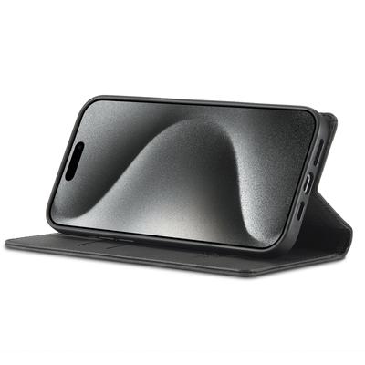LC.IMEEKE For iPhone 16 Pro Case Wallet Microfiber Leather Phone Cover