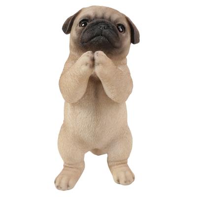 Ubia Begging Pug, 13 X 11.3 X 21.2 Cm, Doll Figurine, Animal Ornament, Garden Decoration, Realistic, Cute Dog, H17103