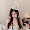 Cone Hats Flower Knot Headband Hair Clips Birthday Crown Funny Mesh Birthday Hat  Sweet Girl