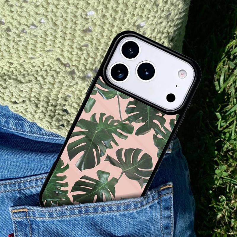 Green Monstera Leaf phone case cover Compatible with for IPhone 17air 16e 15 14 13 12 11Pro Max 17 Air