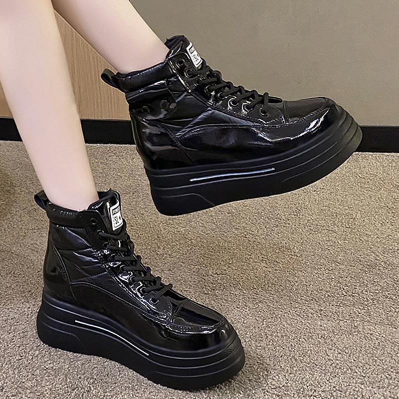 Women 8 CM Platform High Top Sneakers Trend Outdoor Street Shoes Lace Up Comfortable Sports Shoe Female High Quality Sneakers 39