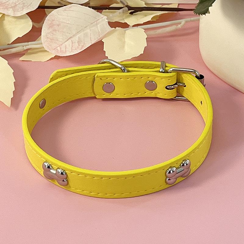 Leather No-Choke Pet Collar for Small and Medium Dogs and Cats