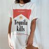 Tequila Killer Graphic Tees Retro Women Hippie Cute Vintage Fashion Shirts Tops Funny Alcohol Drinking TShirts Unisex Clothing