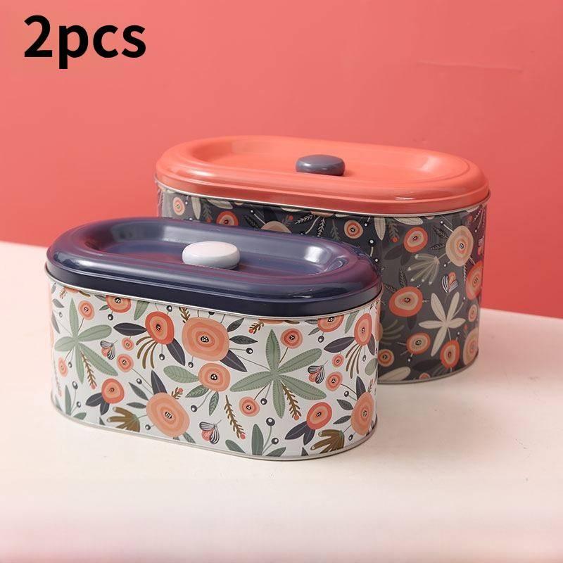 Metal Snack Container With Sealable Lid For Home Office Organization Decoration