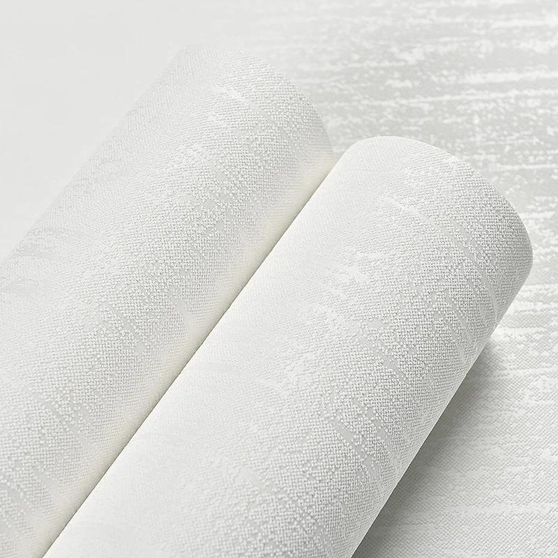 Moderní minimalistická 3D hladká netkaná tapeta Obývací pokoj Diatomická hlinka Čistě bílá Severská Jednobarevná Tapeta na pozadí