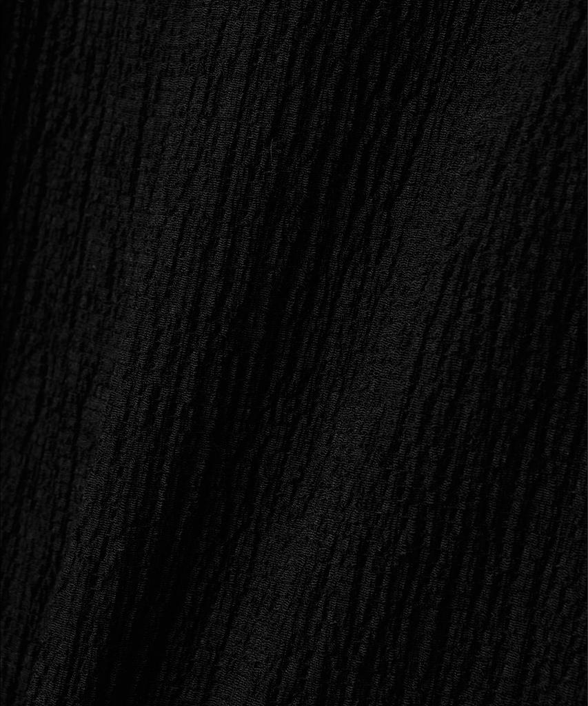 NOIRER Pleated Semi-Overfit Half T-Shirt (Black)