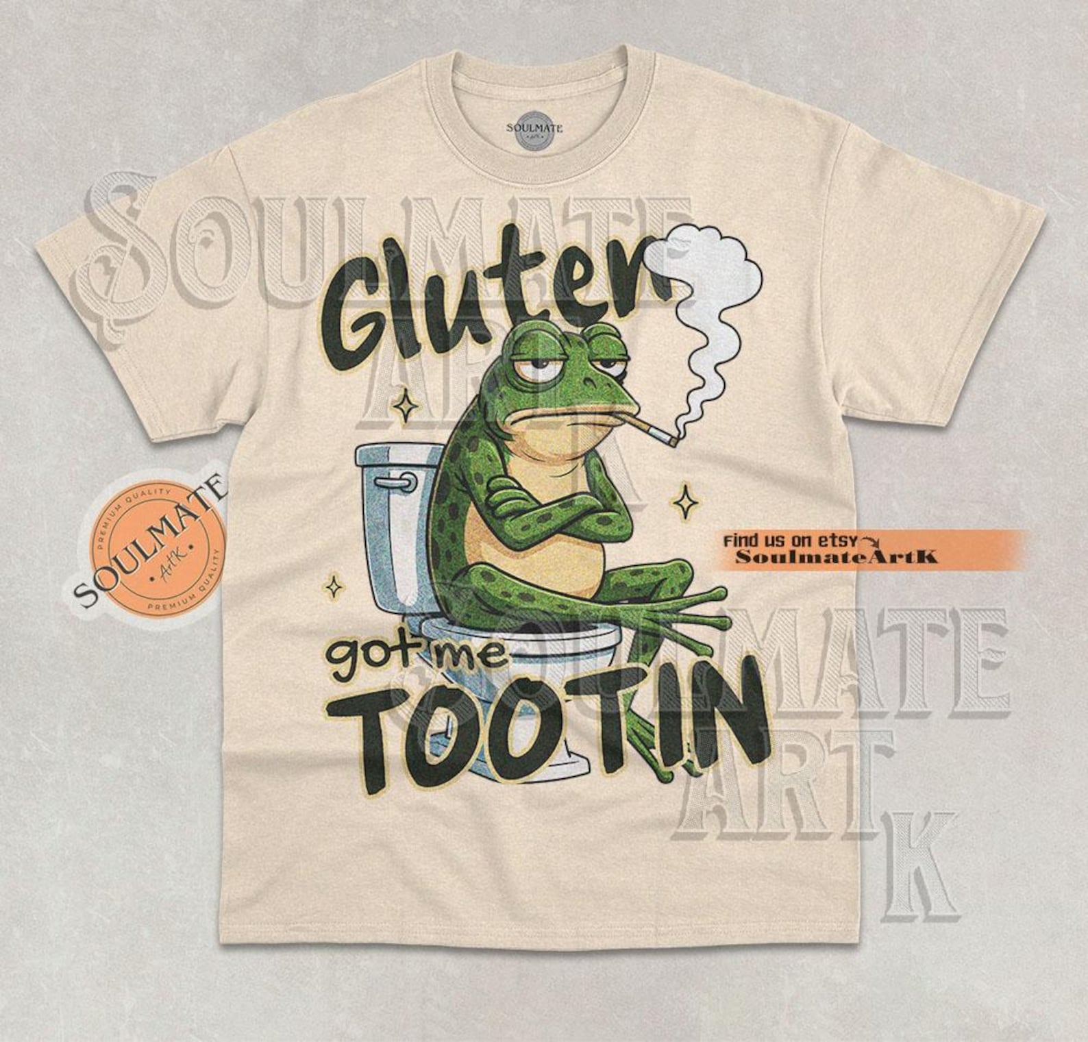 Gluten Got Me Tootin Shirt, Meme Frog Tshirt, I Hate Gluten T-shirt, Hilarious T-shirt, Meme Joke Graphic Tee XL