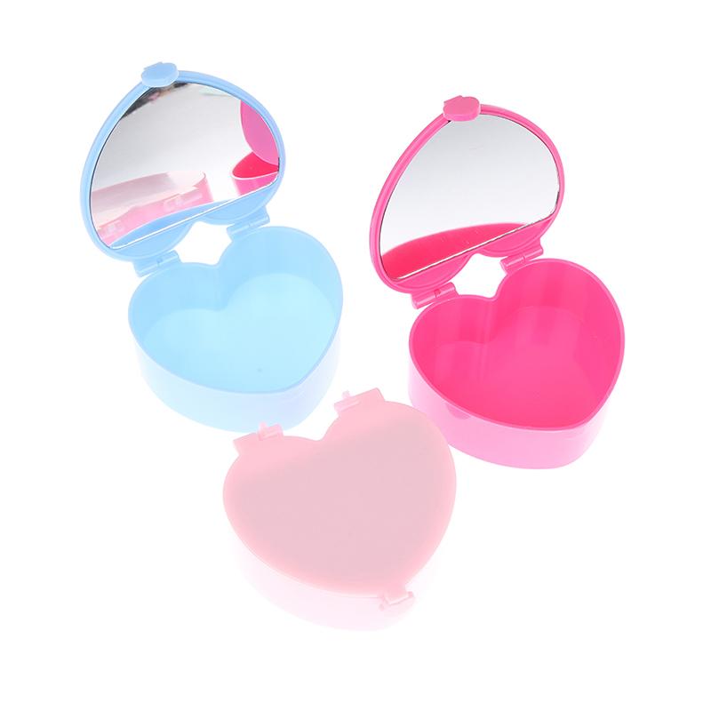 Heart-shaped Jewelry Box Jewelry Storage Box Desktop Student Double Mirror Make Up Organizer Box