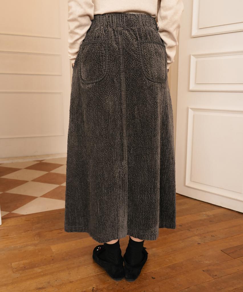 Chikita Aurora Corduroy Skirt Stone Charcoal