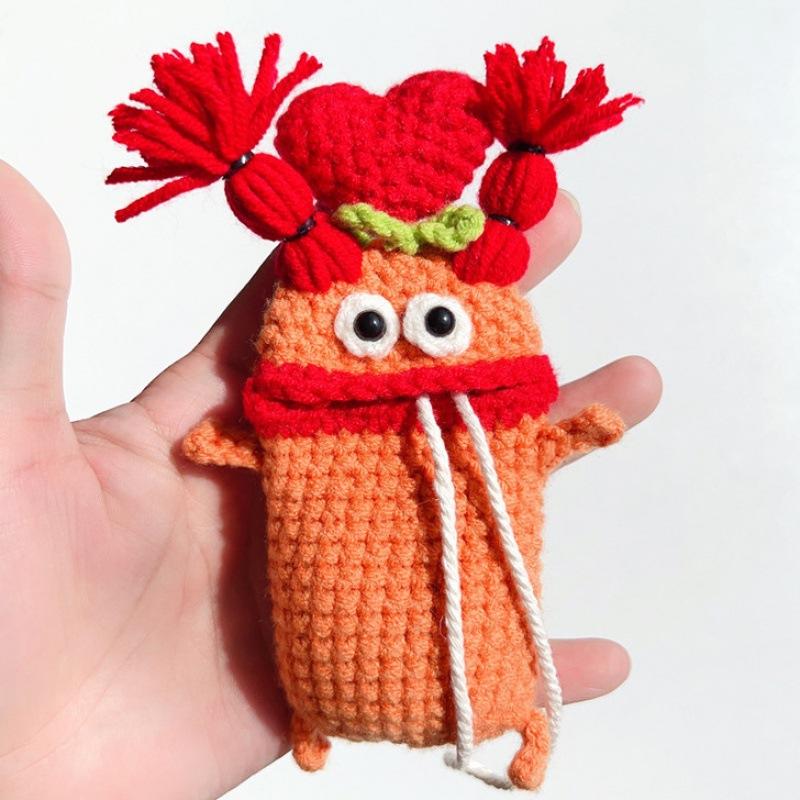 Hand-Crocheted Car Key Fob Cover, Big Mouth Key Protector, Cute Yarn Keychain for Car Keys, Unique Handmade Gift Car Key Cases