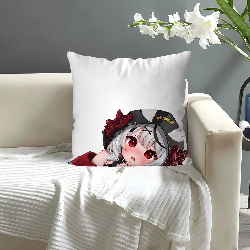 1PC Anime Girl Hololive Sakamata Chloe Game Pillow Case Sofa Decorative Home Double-sided Printing Short Plush Cushion Cover