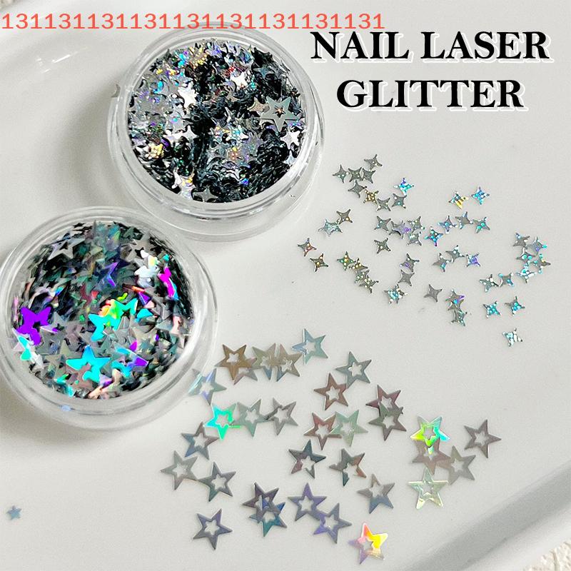 Kawaii Star Glitter Laser Nail Flakes Pentagram Sequins DIY Manicure Accessories Small Flash Nail Charms for Creative Nail Art