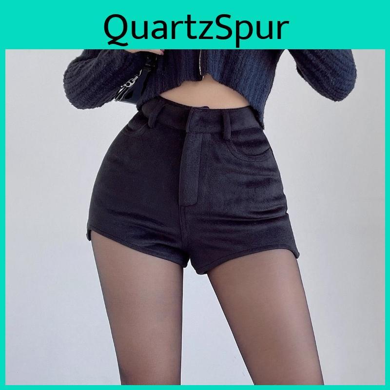 Women Fashion Shorts Winter Sexy New Irregular High Waist Solid Slim Wrap Hip Shorts Pockets Streetwear Female Casual
