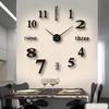 European Style 3D DIY Black Silent Hanging Wall Clock for Living Room