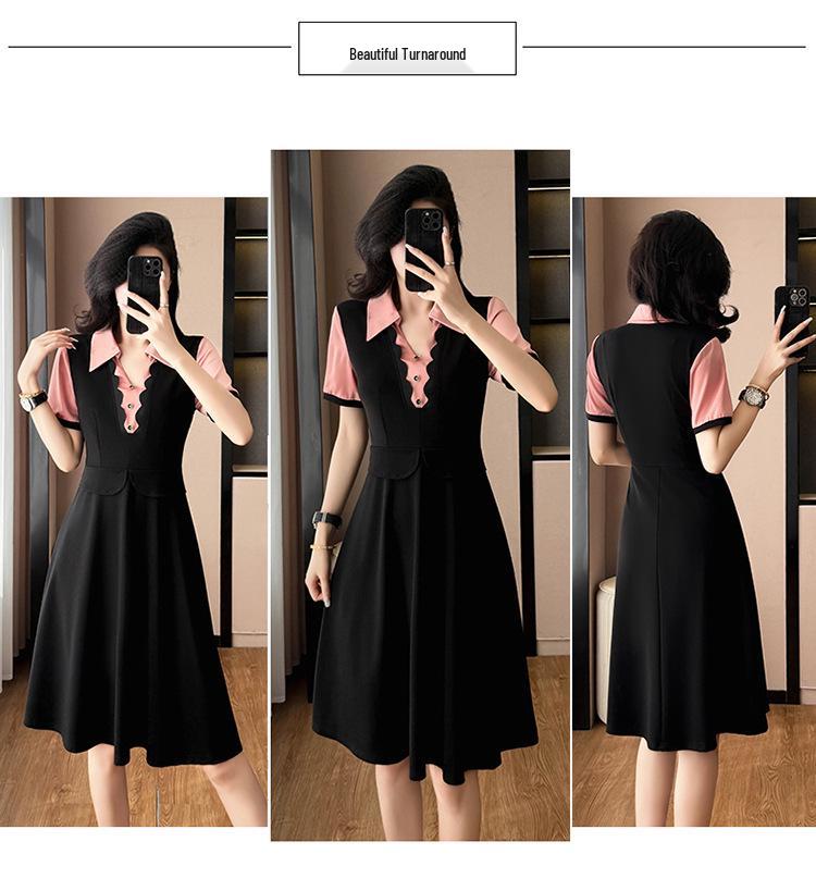 Color-Block Chic Plus Size Two-Piece Look Dress - Short Sleeve Summer Fashion for Women