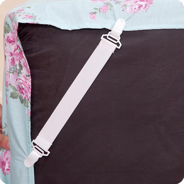 4pcs Adjustable Bed Sheet Fasteners Straps Elastic Mattress Cover Corner Holder Clip Grippers Suspender Cord Hook Loop Clasps